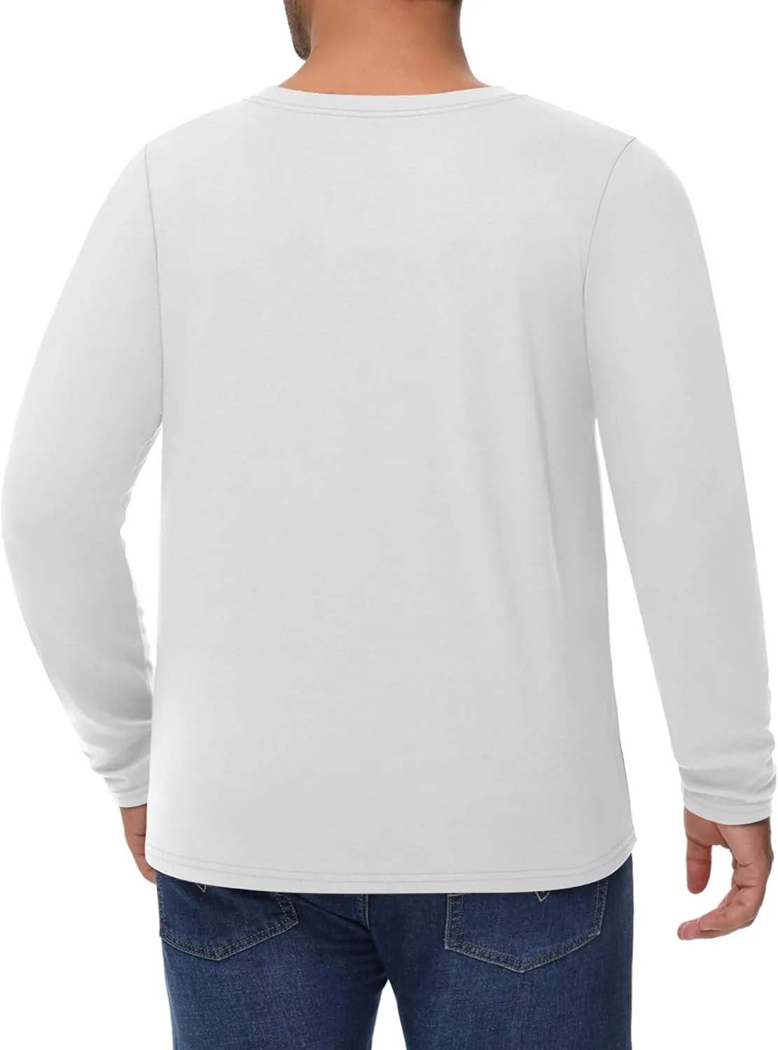 Ficerd 3 Pack Men's Big and Tall Shirts Long Sleeve Cotton Tee Crew Neck Oversize Tops Casual Loose Fit Knitted T Shirts