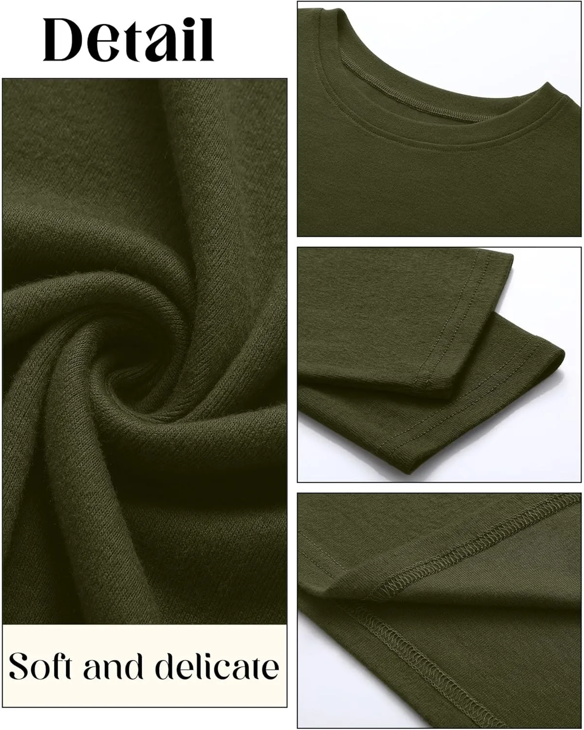 Ficerd 3 Pack Men's Big and Tall Shirts Long Sleeve Cotton Tee Crew Neck Oversize Tops Casual Loose Fit Knitted T Shirts
