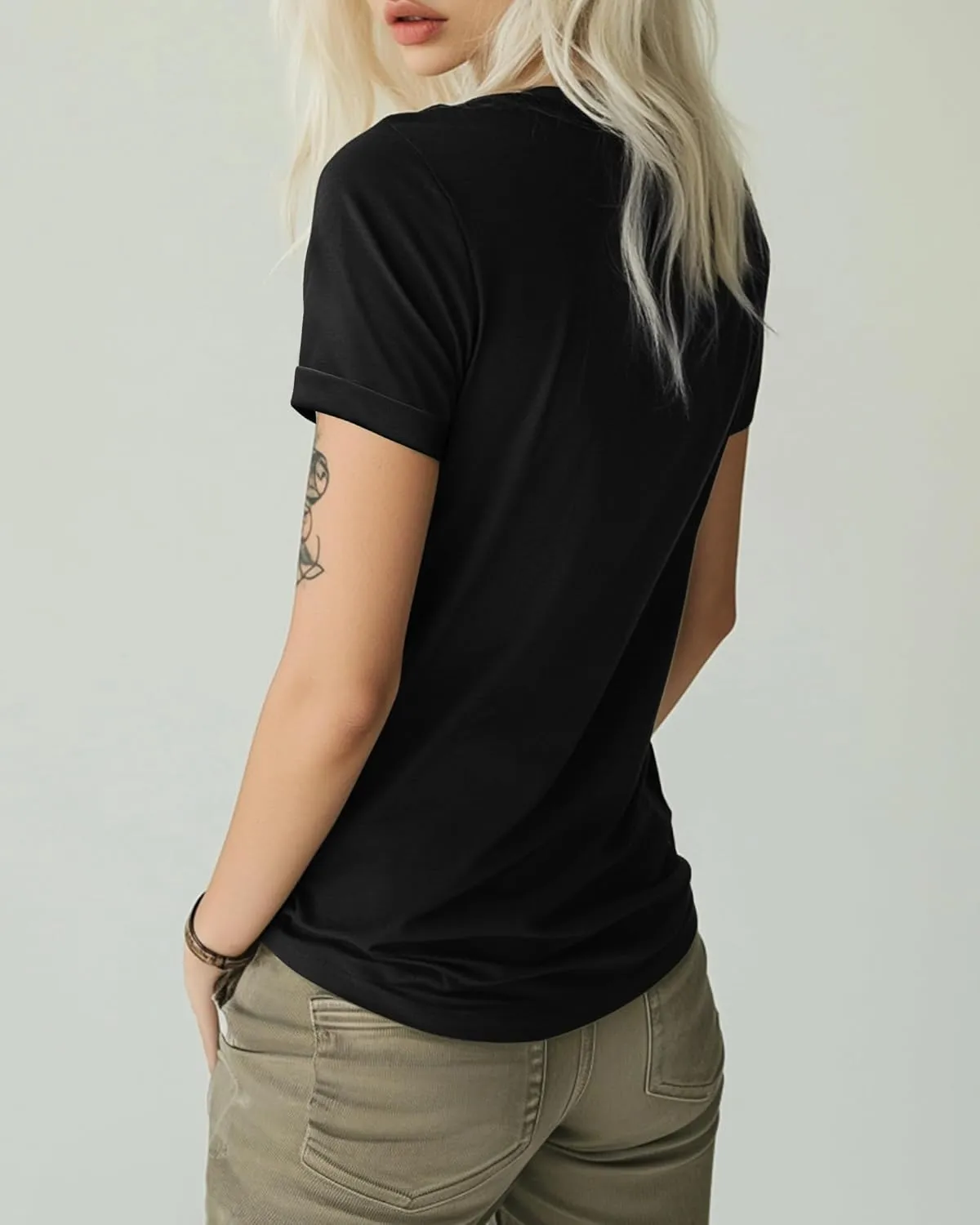 Ficerd 3 Pack Womens V Neck T Shirts, Summer Casual Short Sleeve Tops Loose Fit Rolled Sleeve Tees 2025 Trendy Cotton Shirts