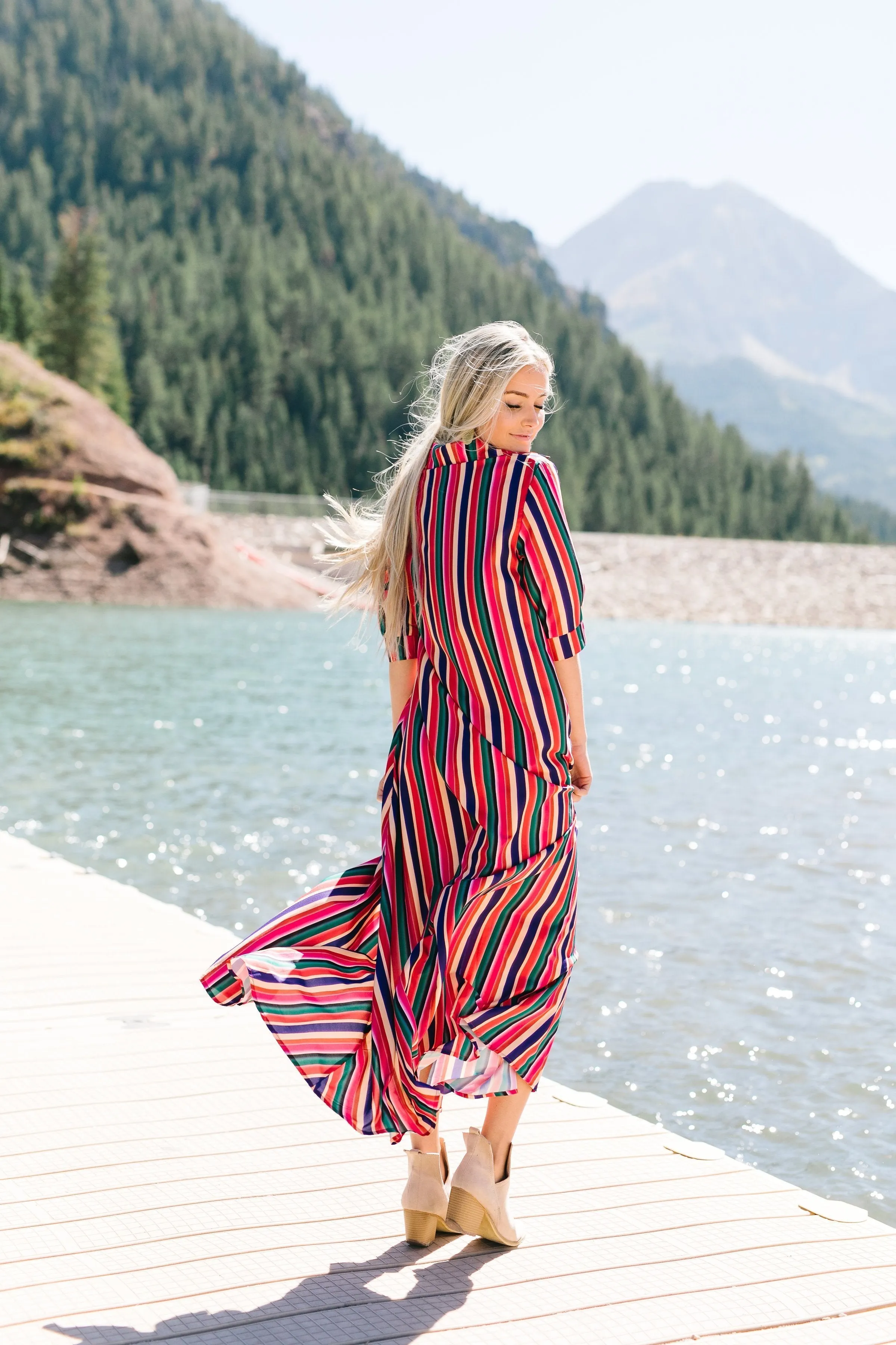 Fiery Fiesta Button-Down Maxi Dress - ALL SALES FINAL