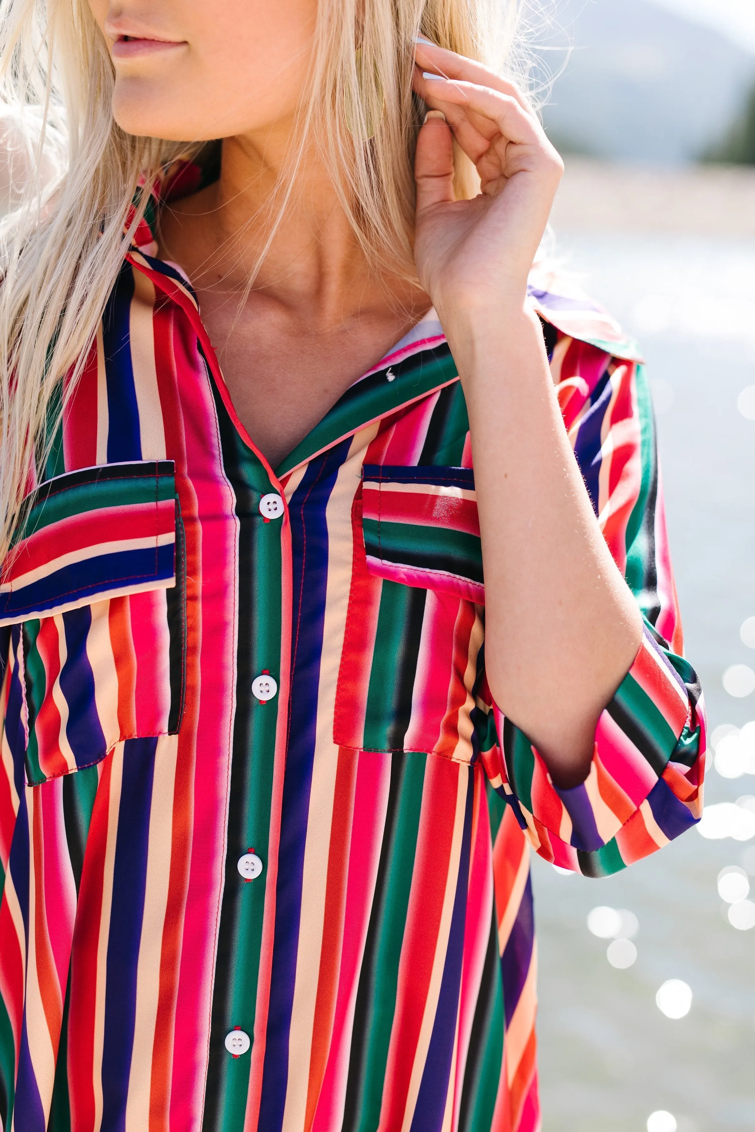 Fiery Fiesta Button-Down Maxi Dress - ALL SALES FINAL