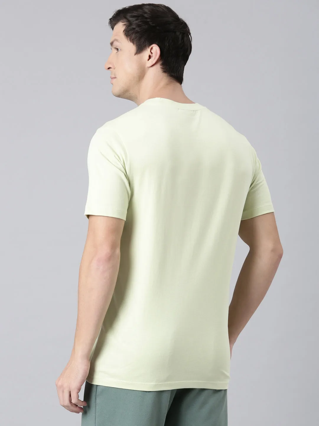 Fila Men Green Round Neck T-Shirts Regular Fit