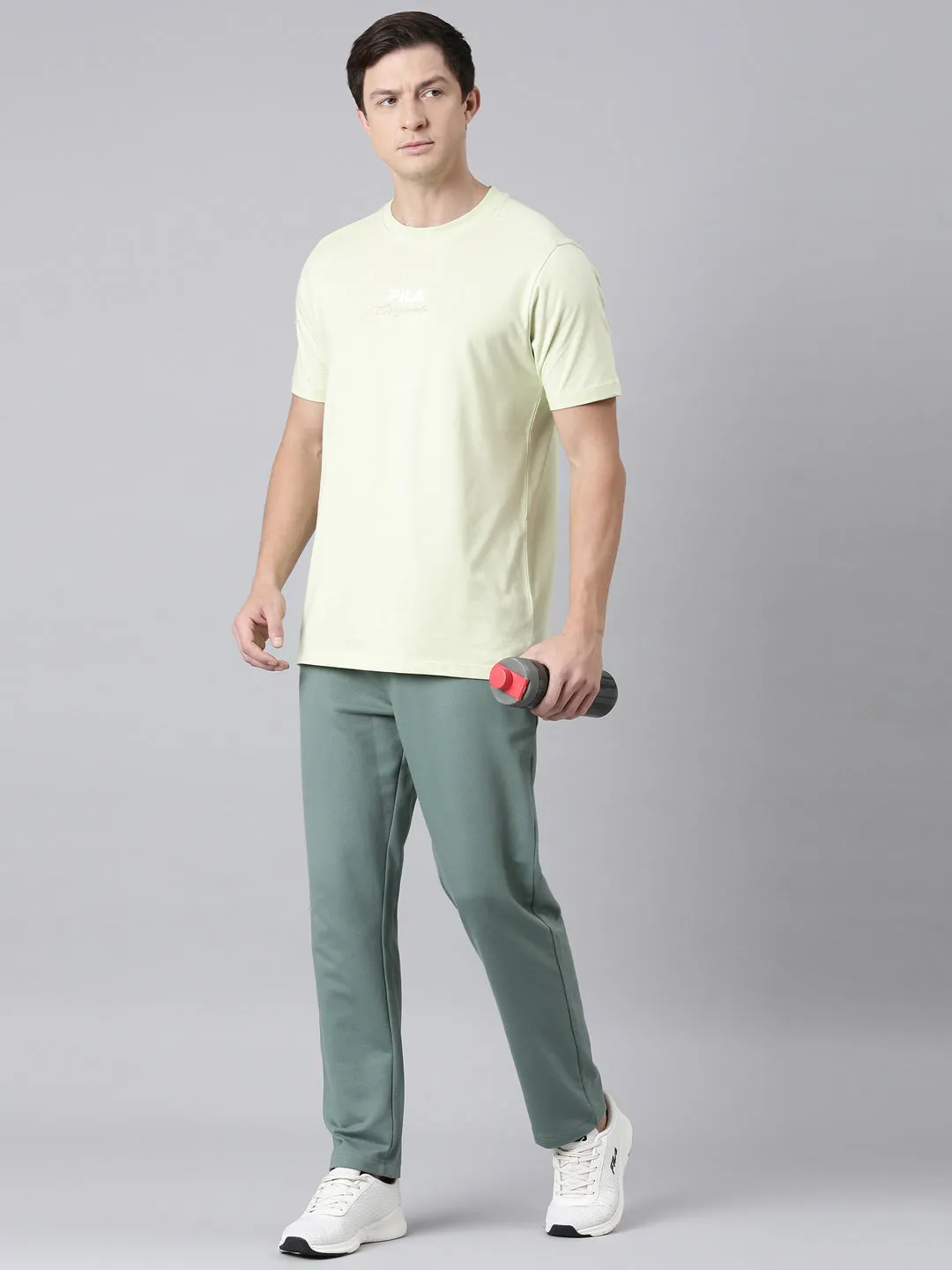 Fila Men Green Round Neck T-Shirts Regular Fit