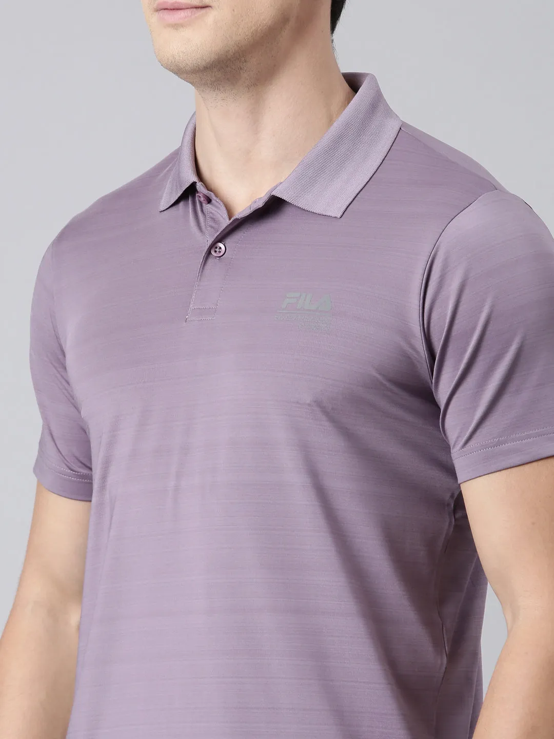 Fila Men Purple Polo Collar T-Shirts Regular Fit