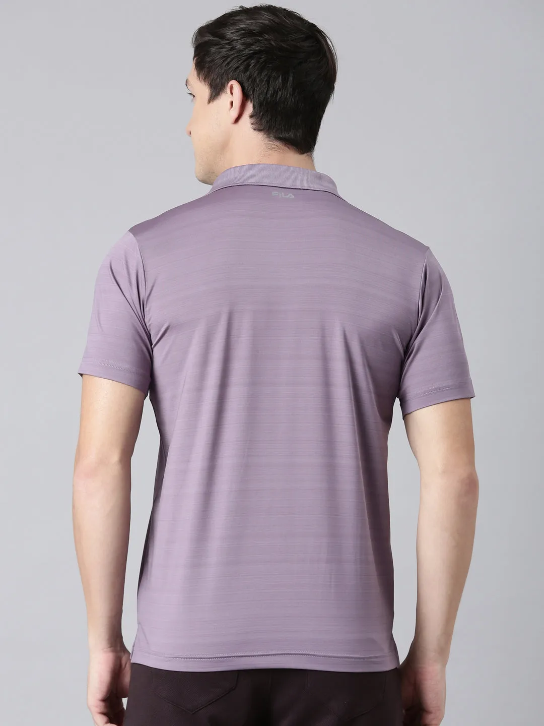 Fila Men Purple Polo Collar T-Shirts Regular Fit