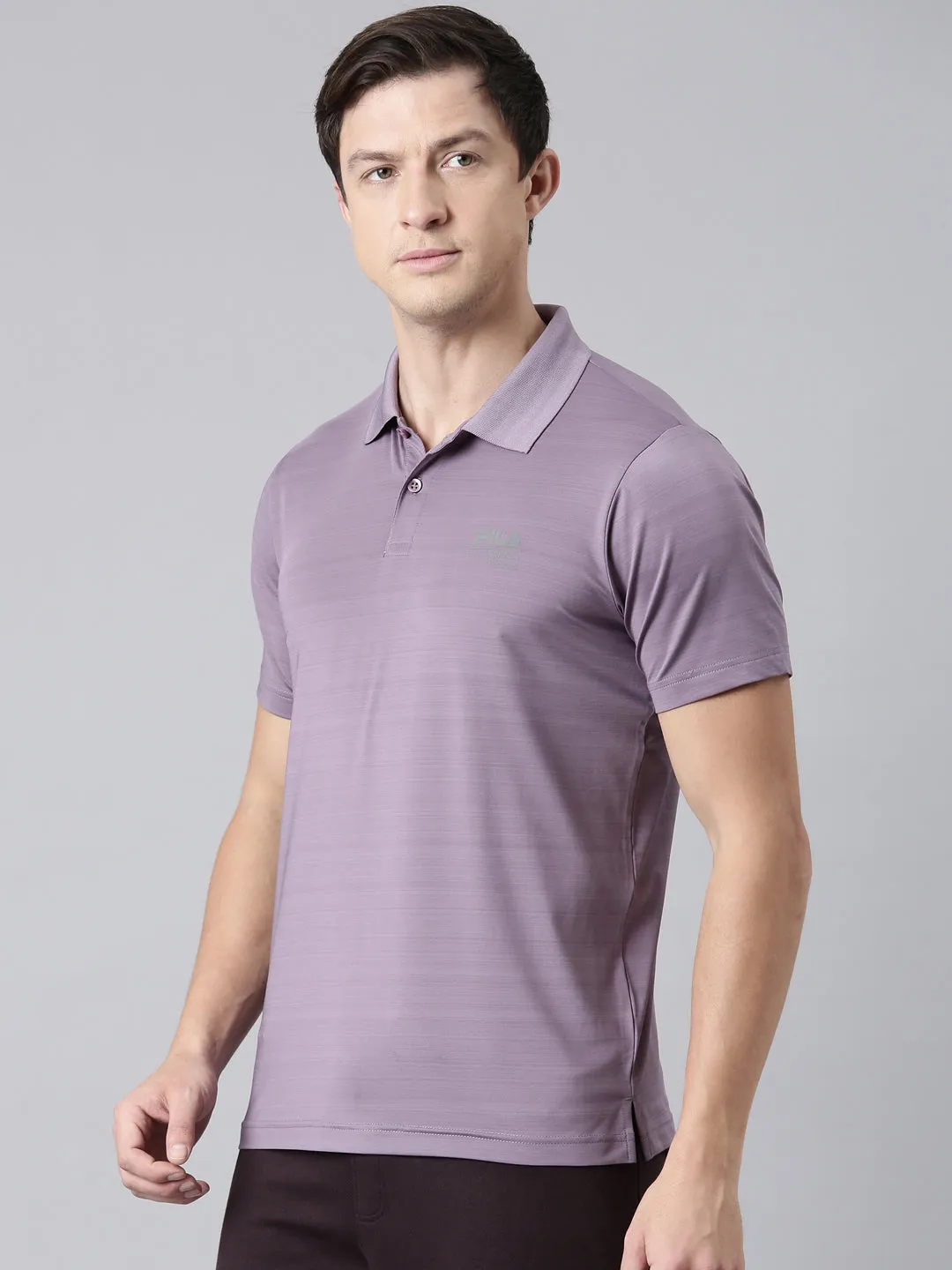 Fila Men Purple Polo Collar T-Shirts Regular Fit