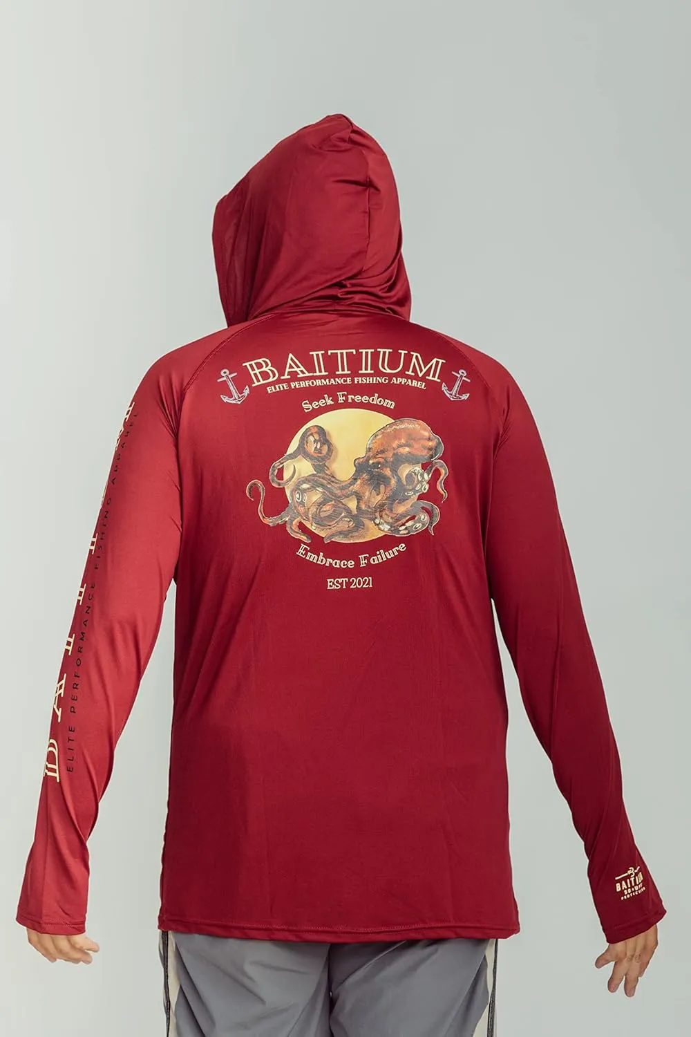 Fishing Shirts for Men,UPF50 Hooded Long Sleeve with Gaiter, Sun Protection Dry Fit Apparel, Face Mask, Fishing Clothes