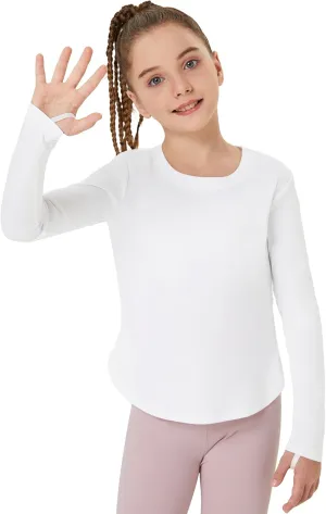 FitsT4 Sports Girls Sun Shirts Long Sleeve Rash Guard UPF 50  UV Protection Swim Tops