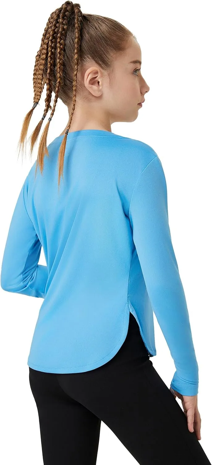 FitsT4 Sports Girls Sun Shirts Long Sleeve Rash Guard UPF 50  UV Protection Swim Tops