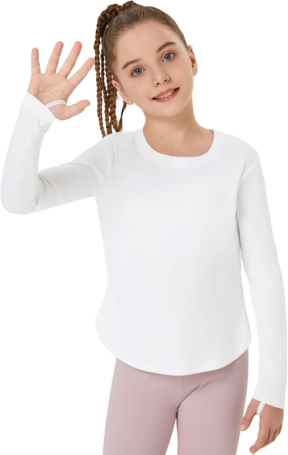 FitsT4 Sports Girls Sun Shirts Long Sleeve Rash Guard UPF 50  UV Protection Swim Tops