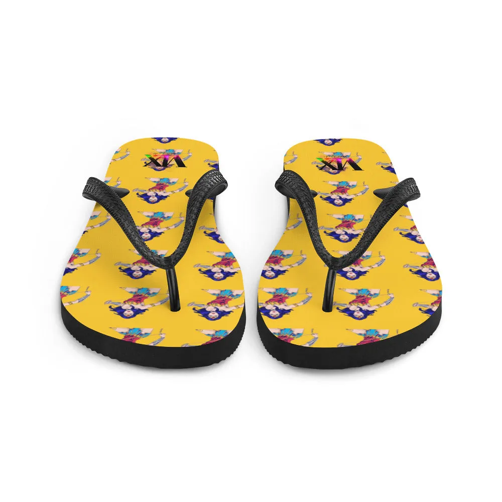 Flip-Flops Wonder Woman on Yellow Background