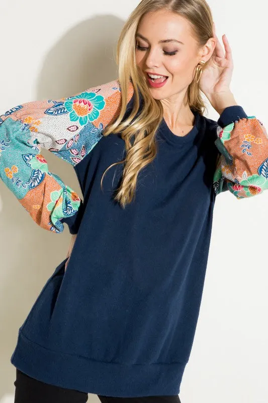 FLORAL MIX TUNIC TOP