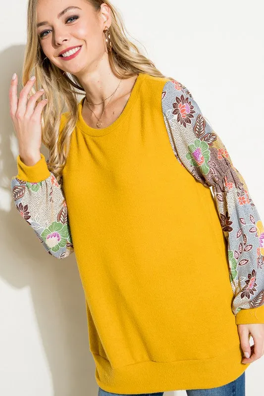FLORAL MIX TUNIC TOP