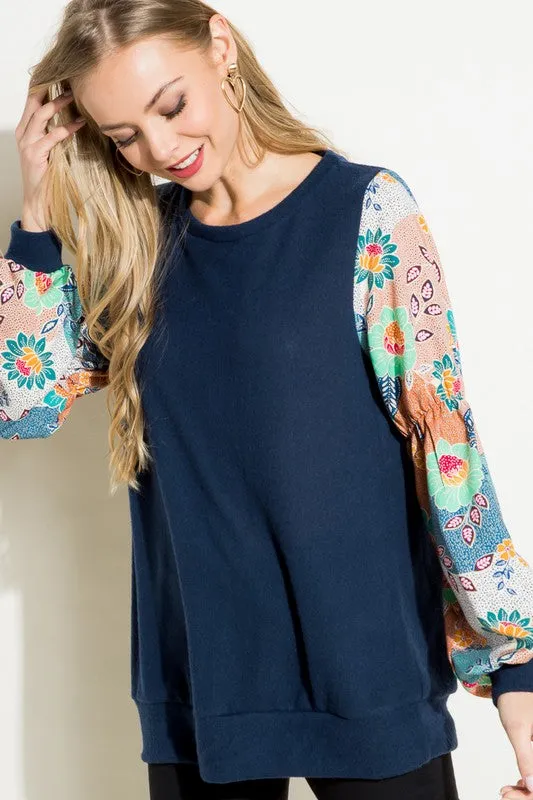 FLORAL MIX TUNIC TOP
