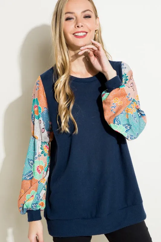 FLORAL MIX TUNIC TOP