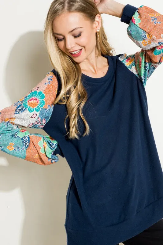 FLORAL MIX TUNIC TOP