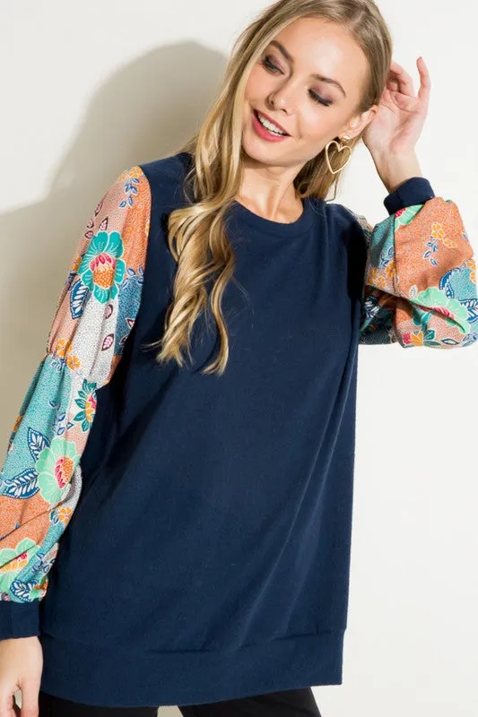 FLORAL MIX TUNIC TOP