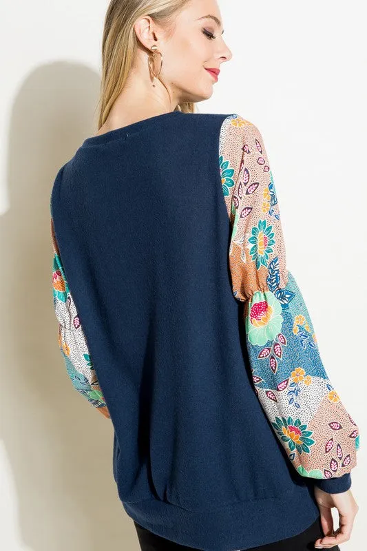 FLORAL MIX TUNIC TOP