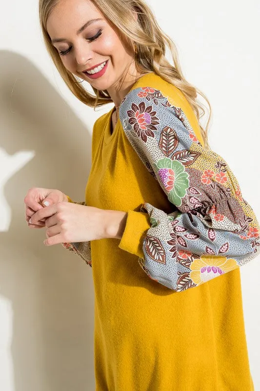 FLORAL MIX TUNIC TOP