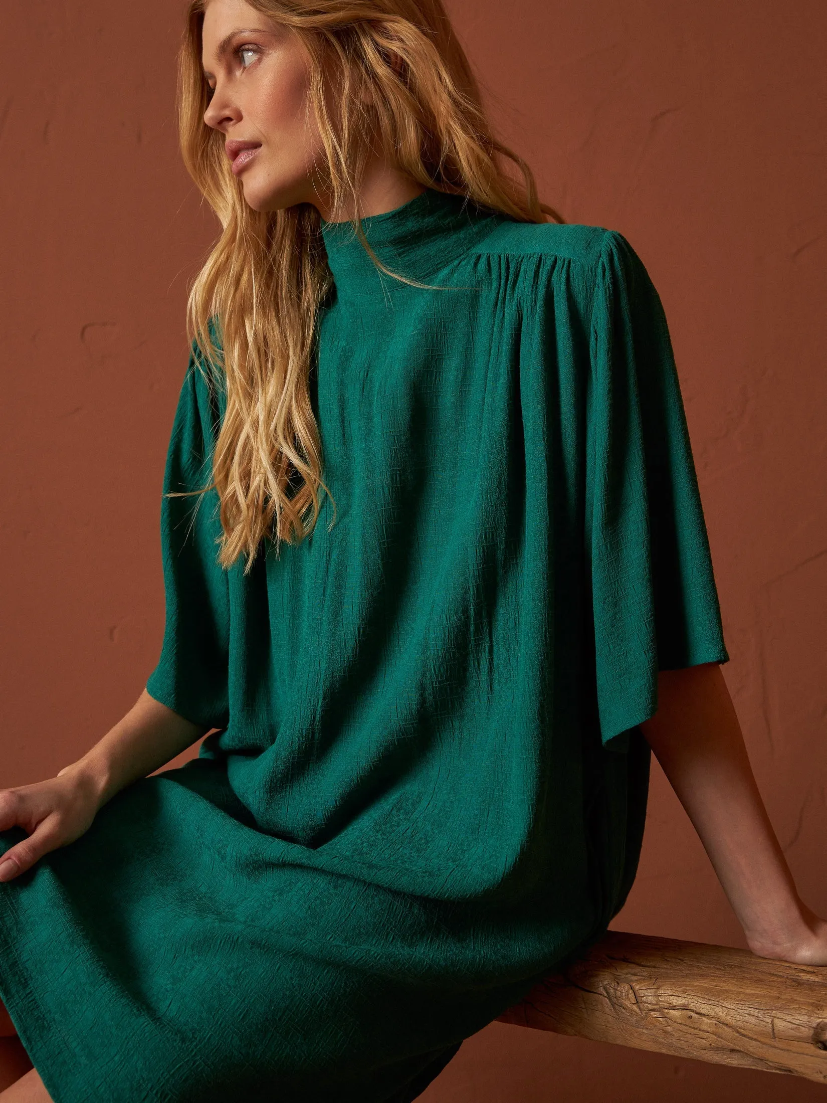 Flowy Short Dress Green