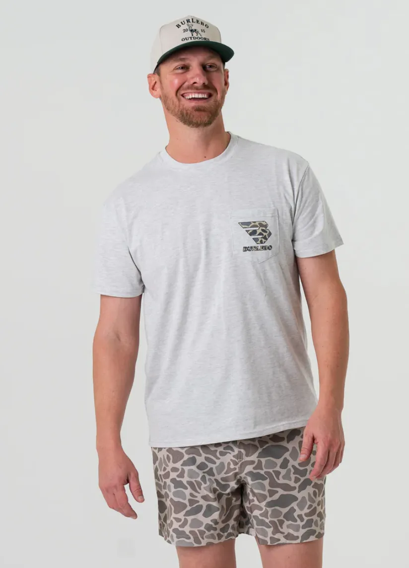 Flying B Deer Camo Logo - Heather Ash Grey