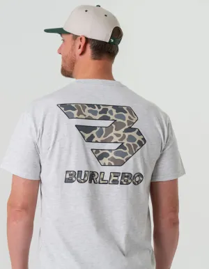 Flying B Deer Camo Logo - Heather Ash Grey