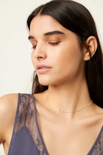 French Connection Light Lace Trim Vest Style Top (Tornado)