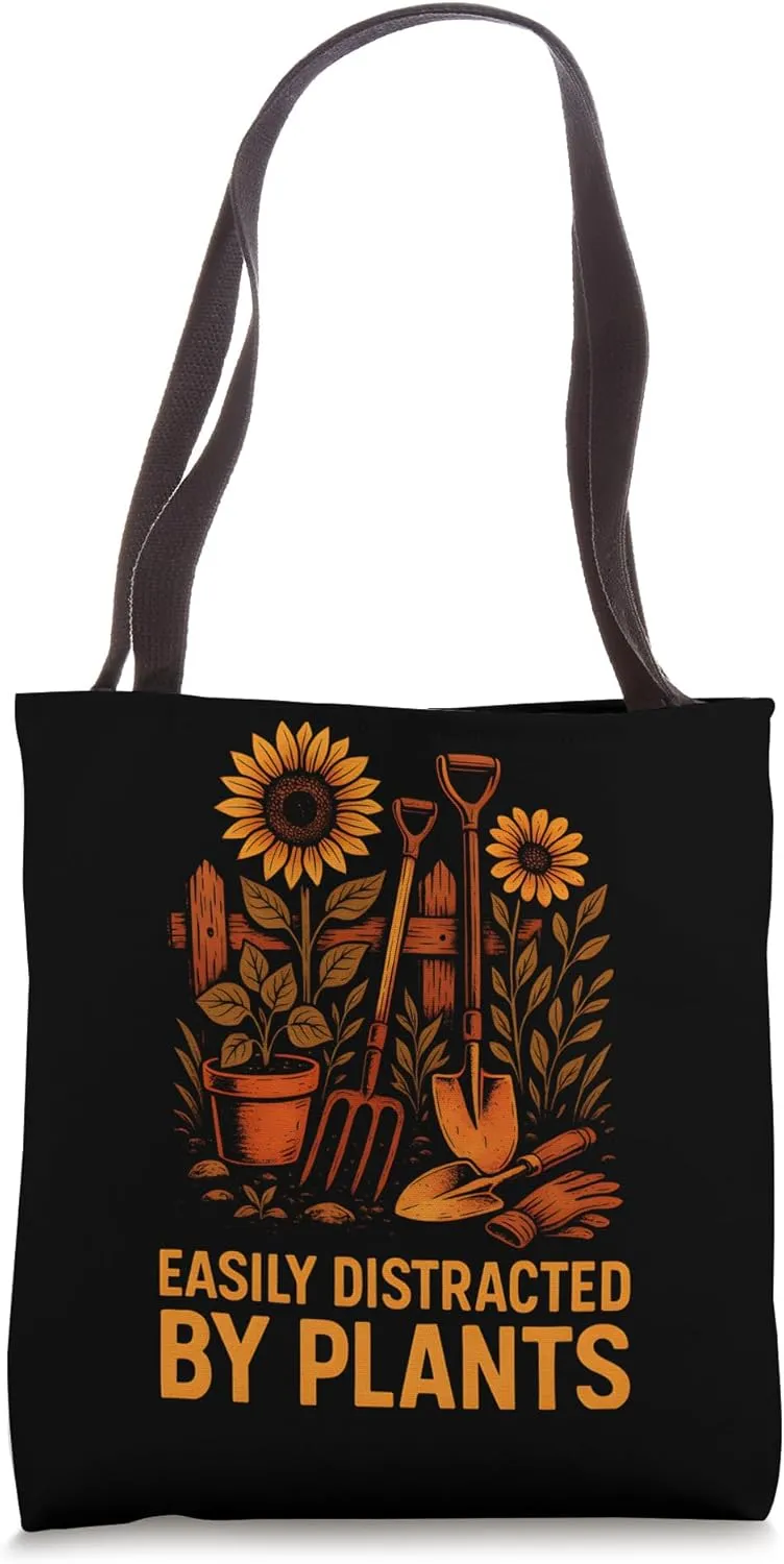 Gardening Easily Distracted By Plants Vintage Women's Botani Tote Bag