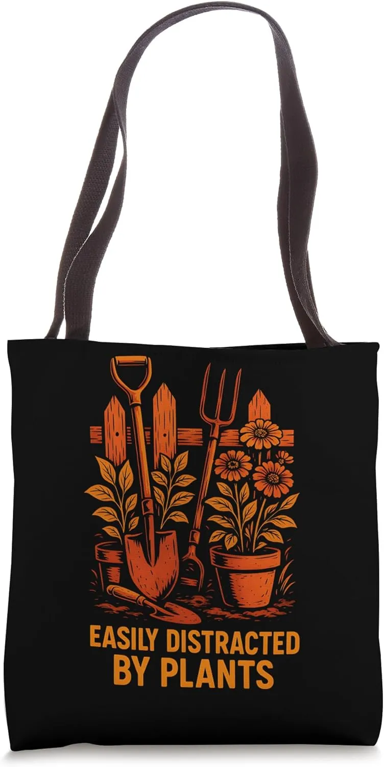 Gardening Easily Distracted By Plants Vintage Women's Botani Tote Bag