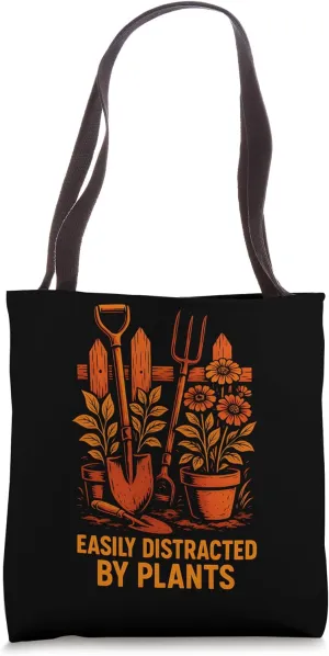 Gardening Easily Distracted By Plants Vintage Women's Botani Tote Bag