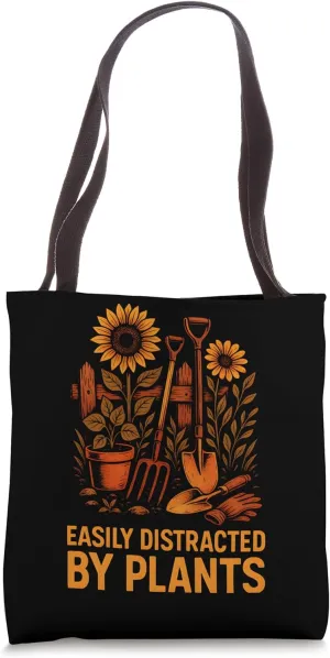 Gardening Easily Distracted By Plants Vintage Women's Botani Tote Bag