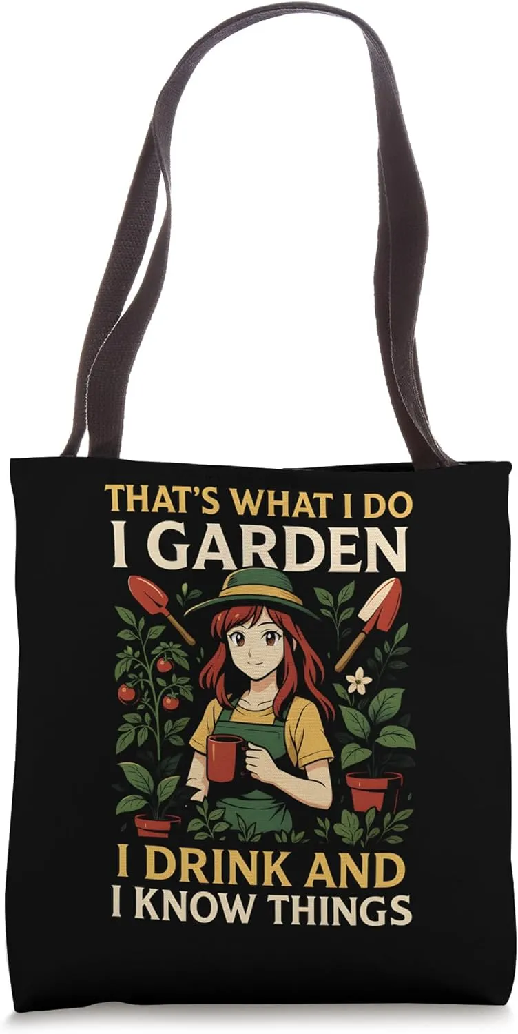 Gardening I Drink And I Know Things Vintage Womens Tote Bag