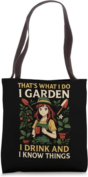 Gardening I Drink And I Know Things Vintage Womens Tote Bag