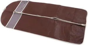 GLEAVI High End Dustproof Garment Storage Bag with Zipper Closure Brown Water Resistant Non Woven Material Convenient Transparent Window Design for Easy Visibility
