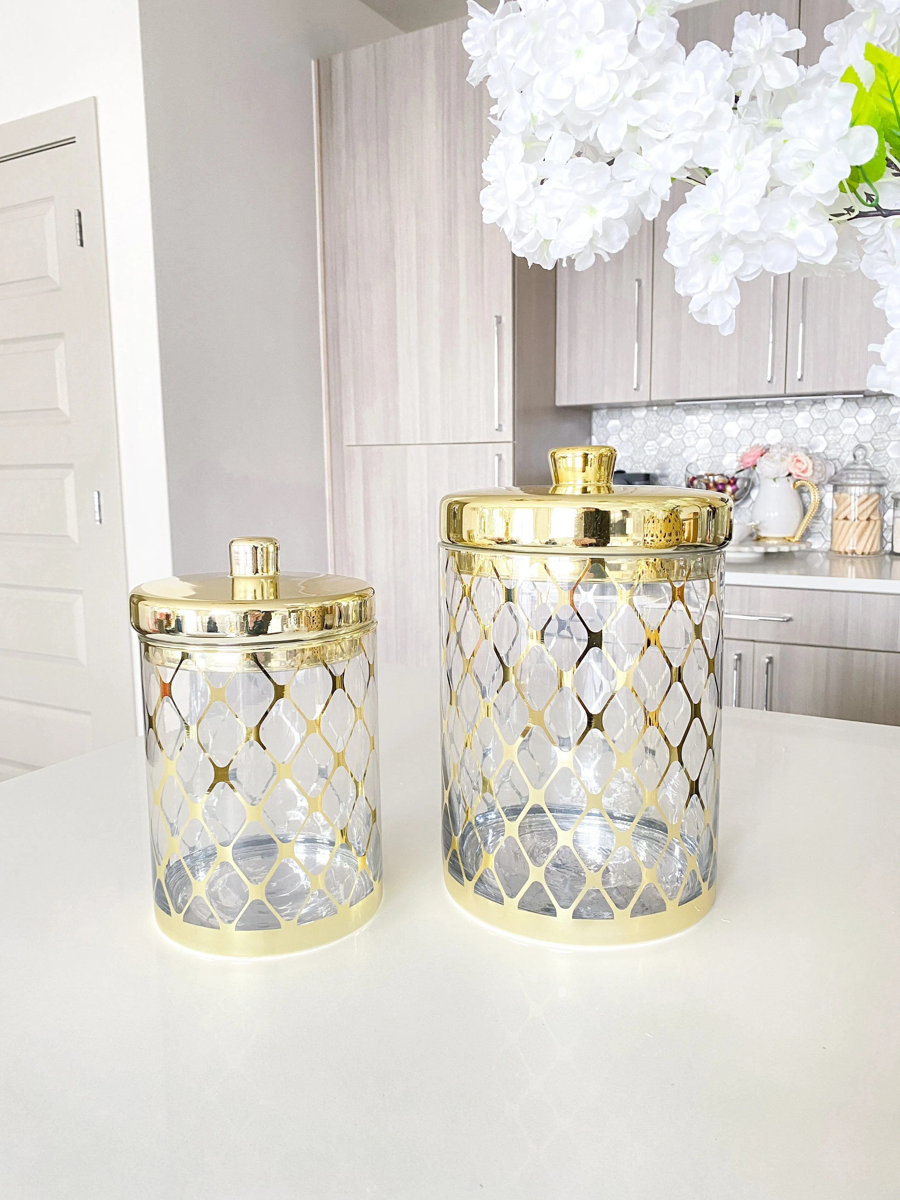 Gold Glass Pantry Canister (Two Sizes)
