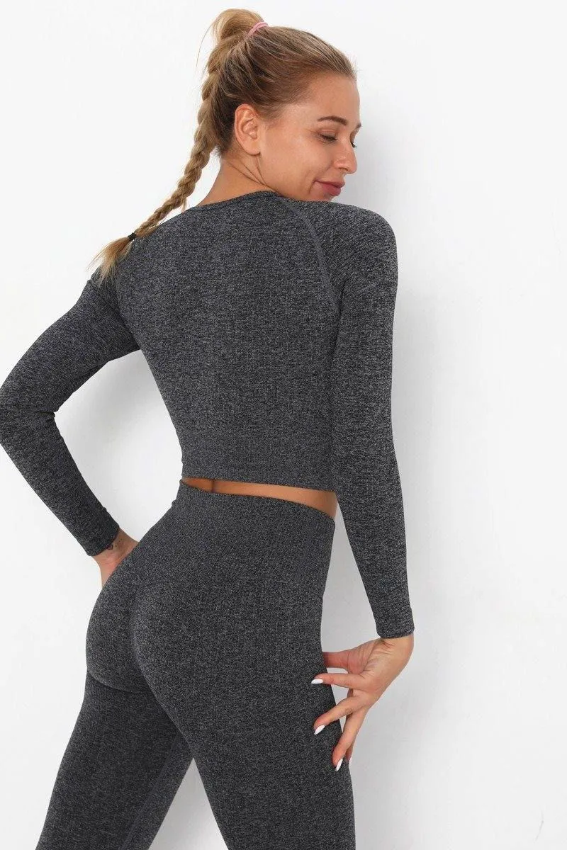 Gray Two Piece Yoga Set