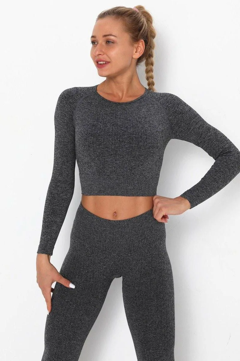 Gray Two Piece Yoga Set