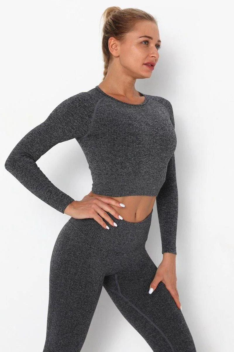 Gray Two Piece Yoga Set