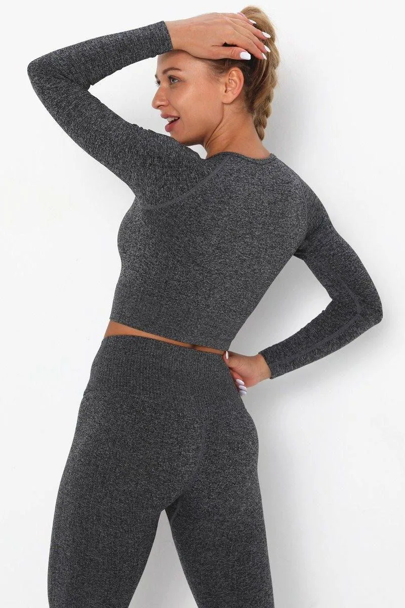 Gray Two Piece Yoga Set