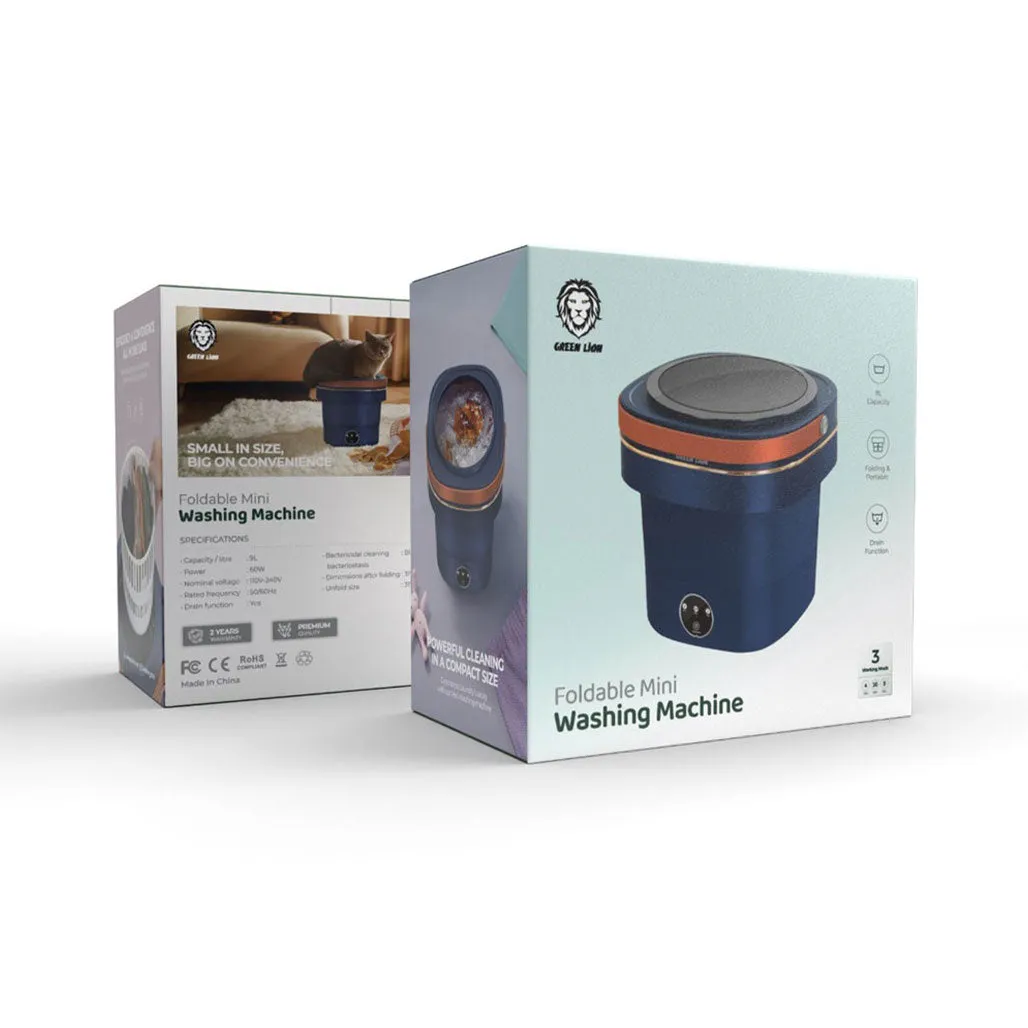 Green Lion Foldable Mini Washing Machine 9L 60W - Blue