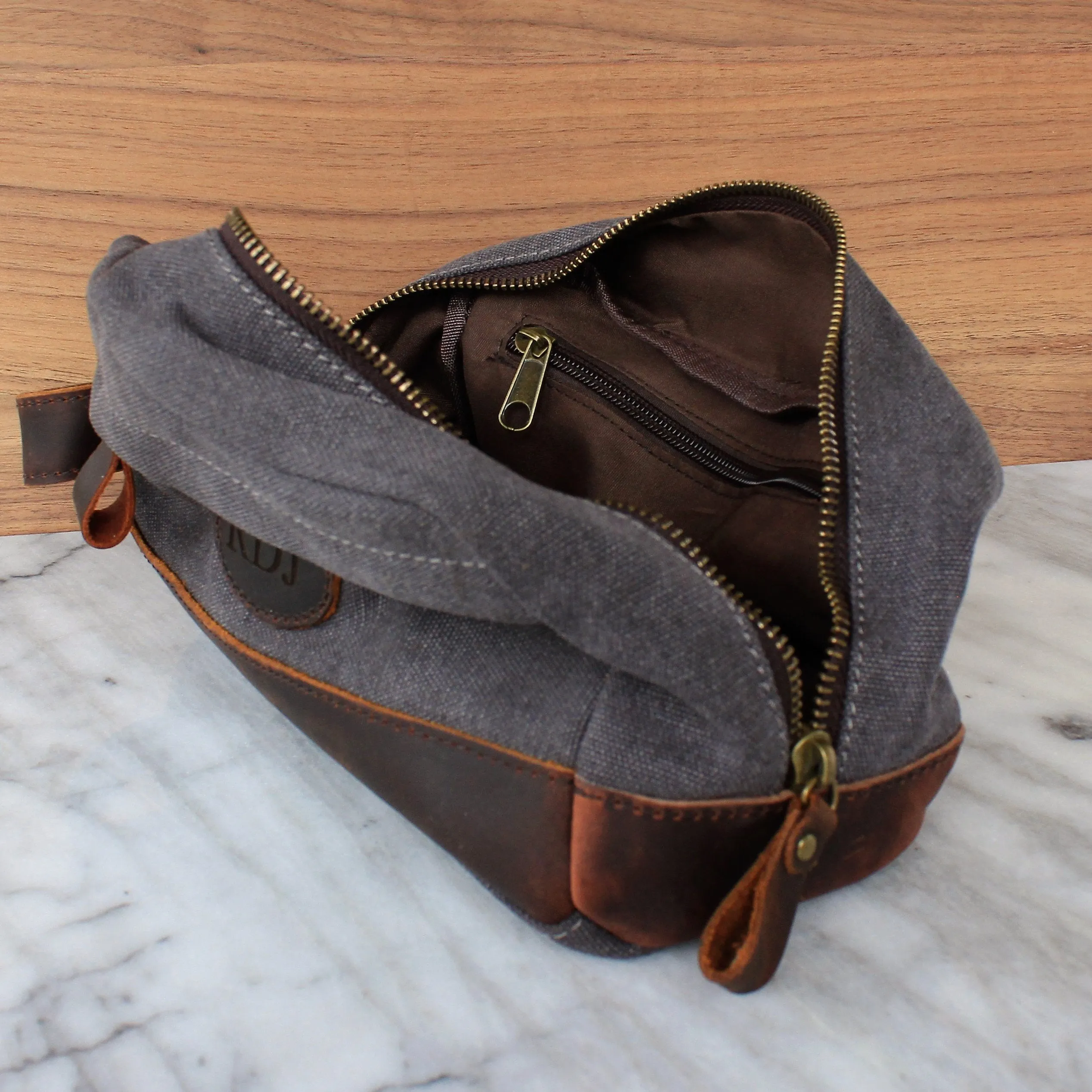 Groomsmen Gifts Monogrammed Toiletry Bag Personalized Dopp Kit Handmade Usher Gift