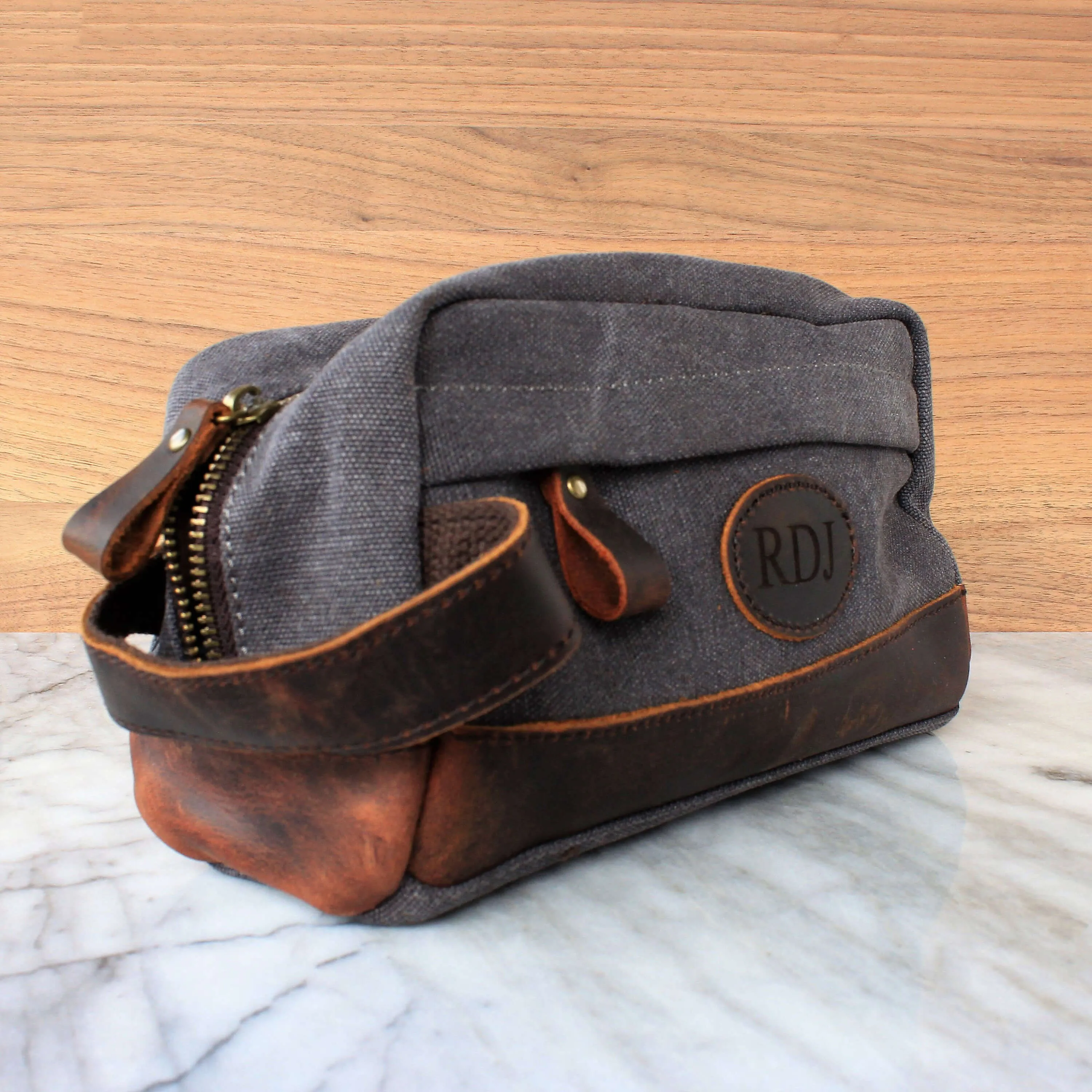 Groomsmen Gifts Monogrammed Toiletry Bag Personalized Dopp Kit Handmade Usher Gift