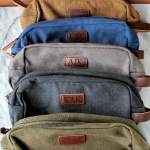 Groomsmen Gifts Travel Size Toiletry Bag Personalized Canvas Dopp Kit Handmade Usher Gift Custom Best Man Gift