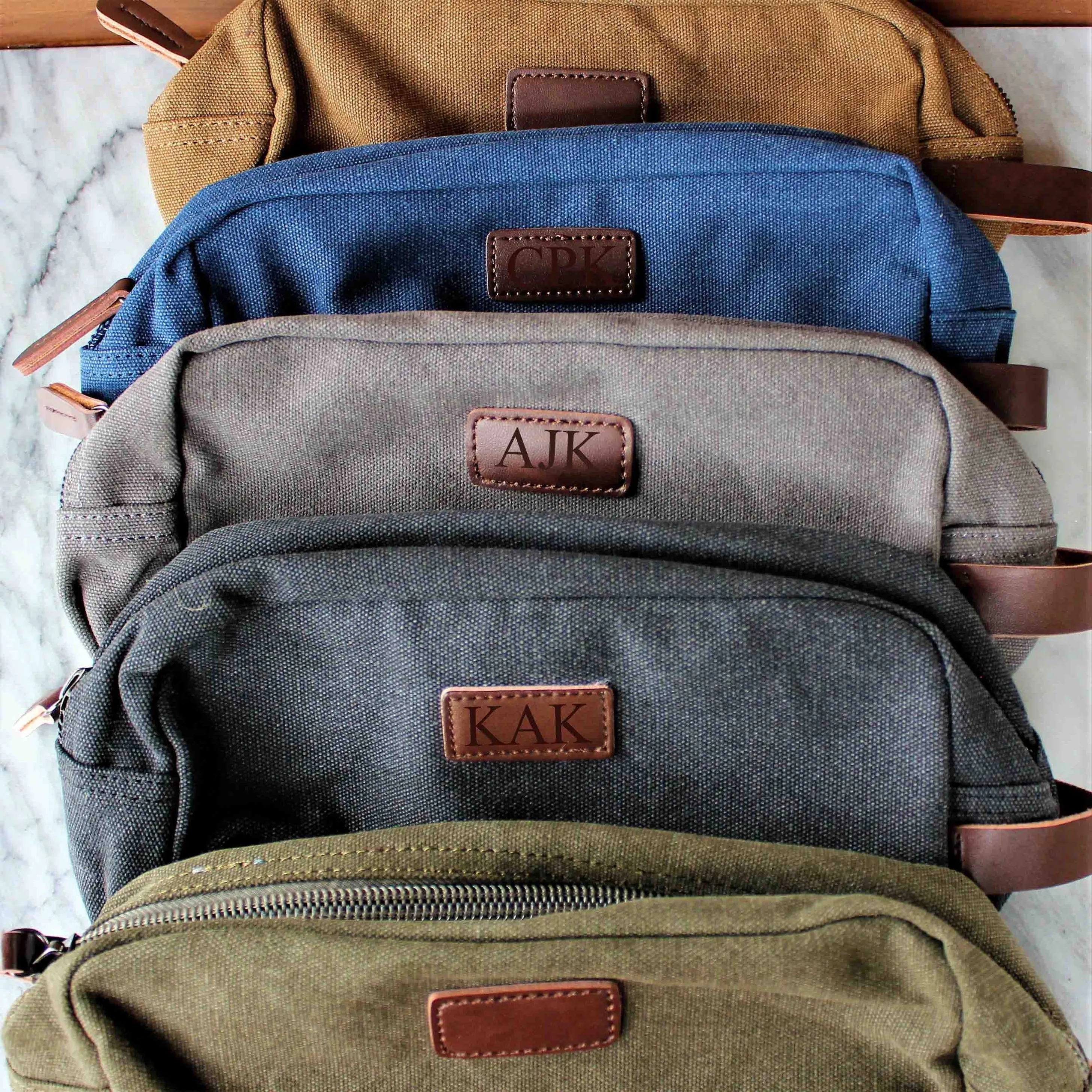 Groomsmen Gifts Travel Size Toiletry Bag Personalized Canvas Dopp Kit Handmade Usher Gift Custom Best Man Gift