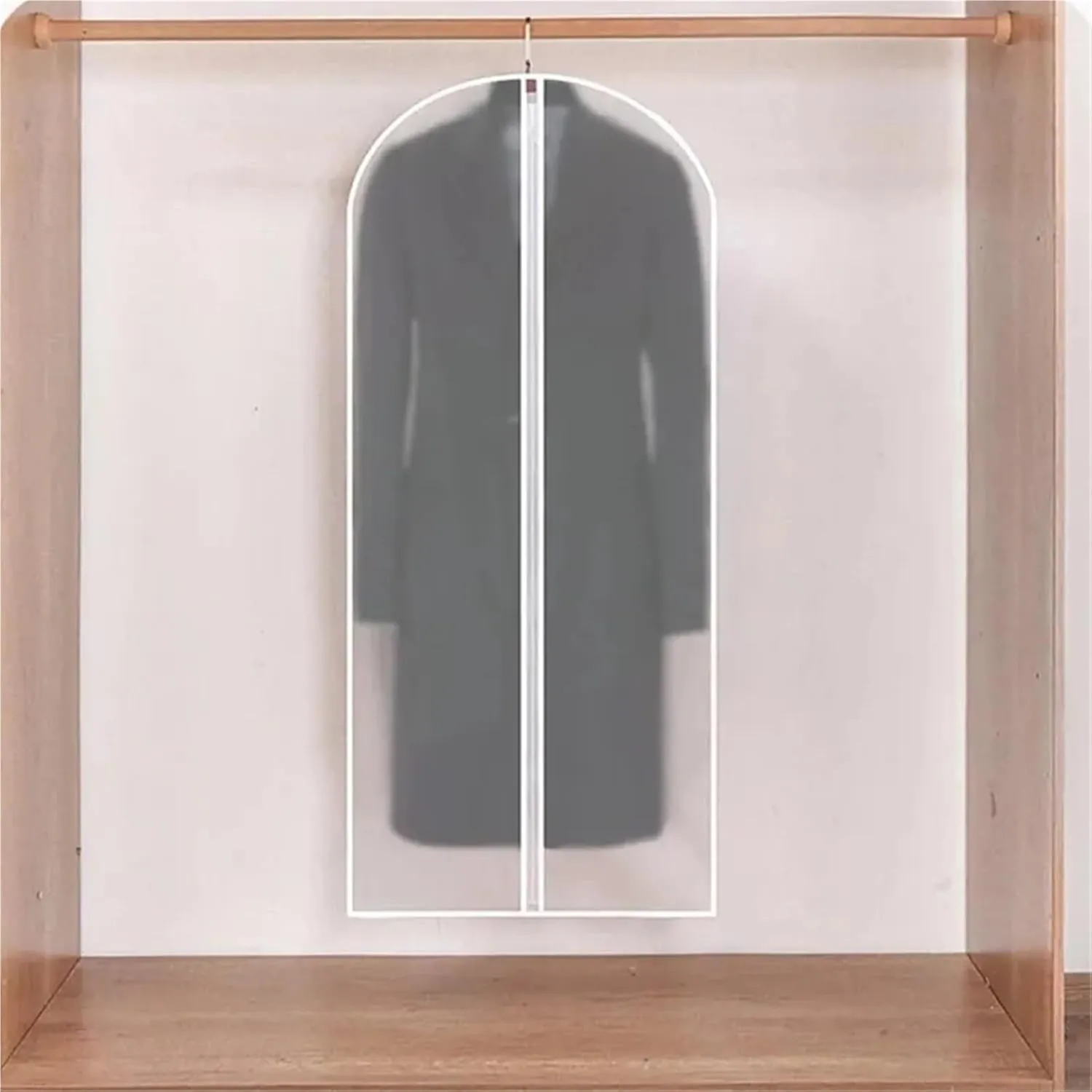 Hanging Garment Bag 5Pcs Clothes Dust Cover Transparent Waterproof Resistant Dustproof Breathable Clothes Storage Bag(60x80cm 5PCs)