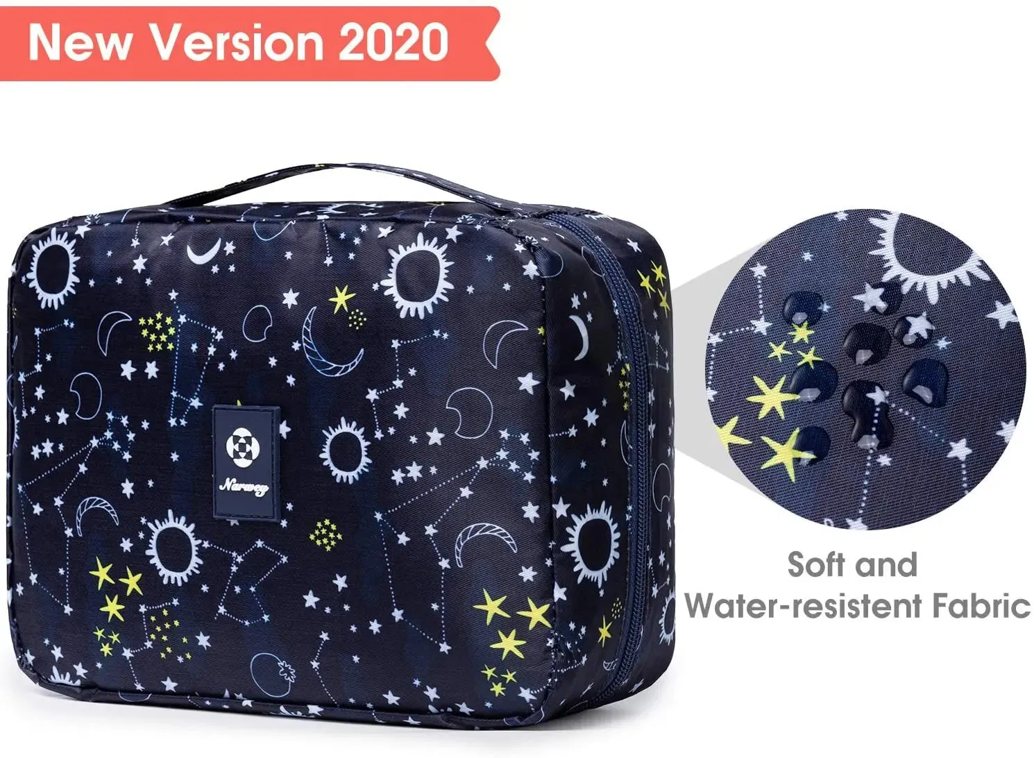 Hanging Travel Toiletry Bag Cosmetic Make up Organizer for Women and Girls Waterproof (Blue Galaxy (upgrade))