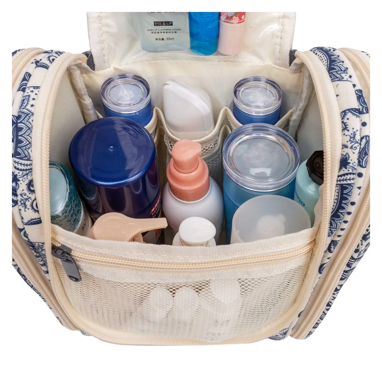 Hanging Travel Toiletry Bag Cosmetic Make up Organizer for Women and Men (Medium, Elephant)