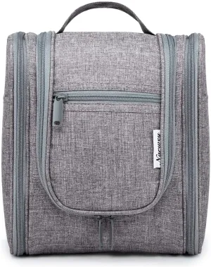 Hanging Travel Toiletry Bag Cosmetic Make up Organizer for Women and Men (Medium, Grey)