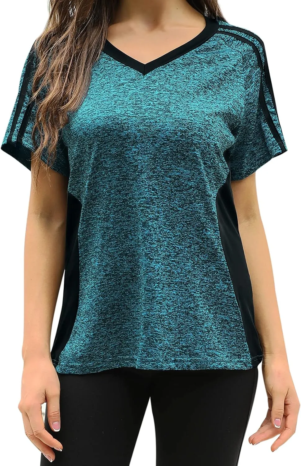 HOCOSIT Women's Workout Shirts Fast Dry Active Wear Yoga Top Sweat Wcking Clothes