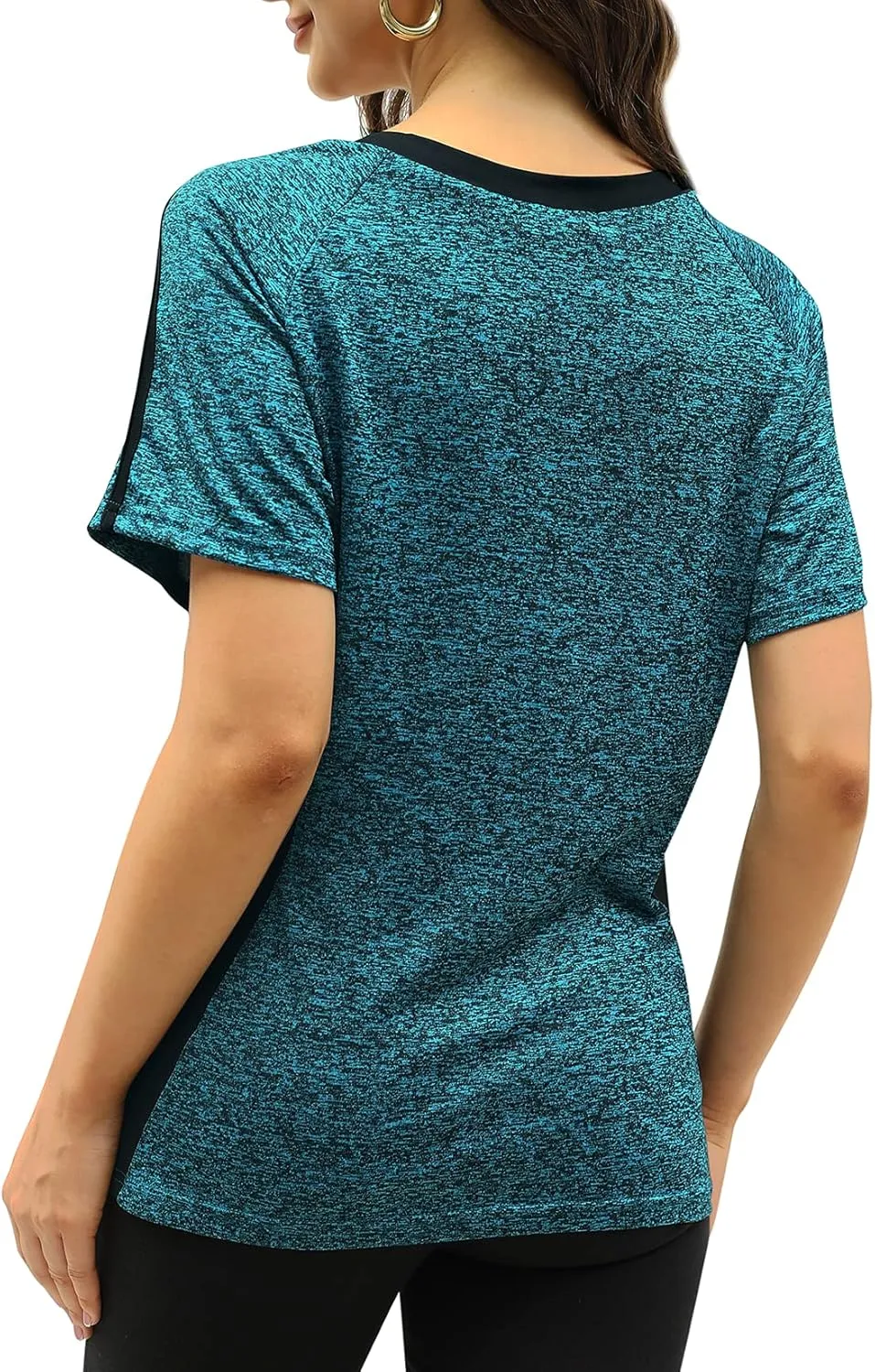 HOCOSIT Women's Workout Shirts Fast Dry Active Wear Yoga Top Sweat Wcking Clothes